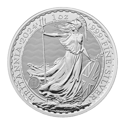 A picture of a 1 oz Silver Britannia Coin (2024)
